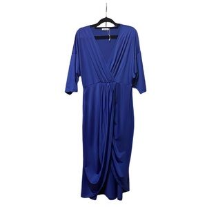 NWOT Double Chic Faux Wrap Dress - Blue - Size XL